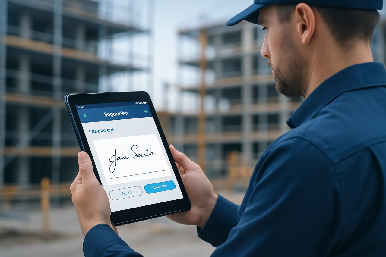 Faire signer ses bons d'intervention sur le terrain